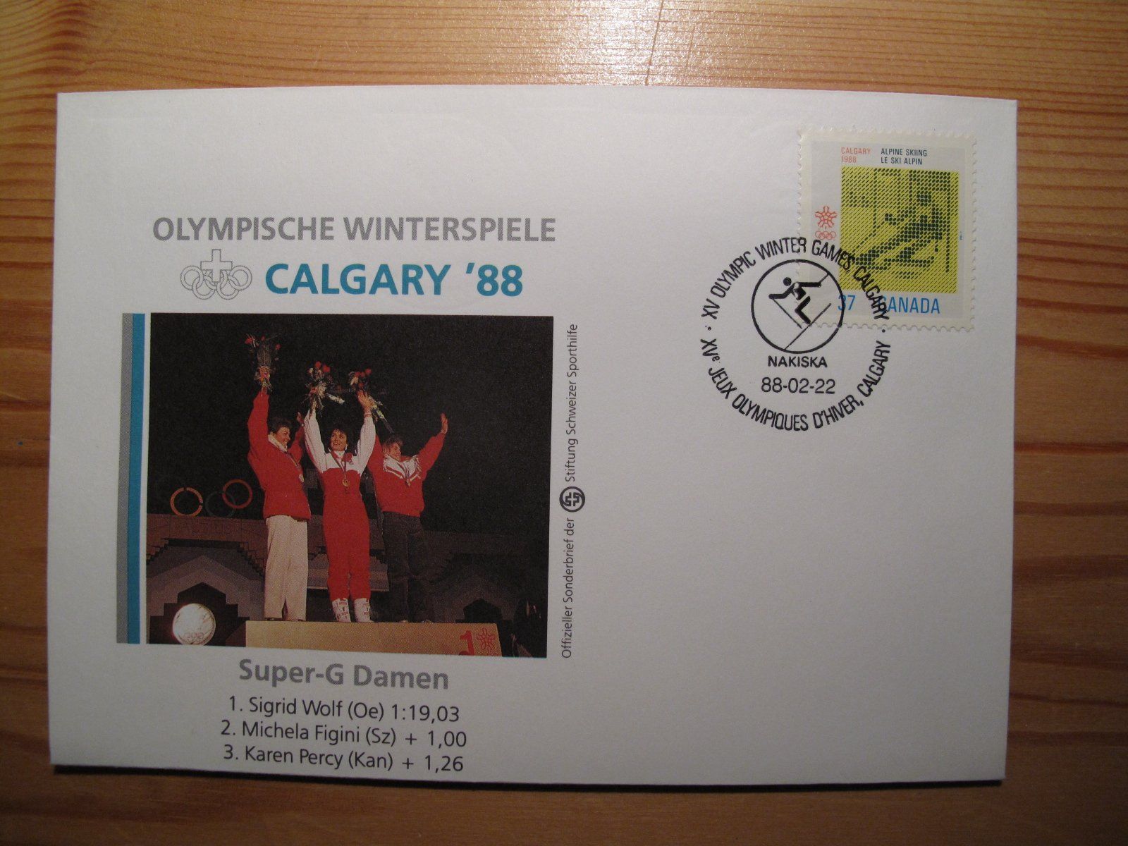 Tutti i francobolli: Ski WM 1988 Calgary 4 Sonderbelege – Usato da Wil SG venduto da fva01 3