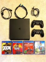 PlayStation 4 Slim (1 TB) mit 2 Controllern und 4 Spielen