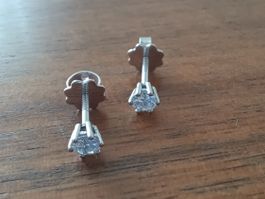 Weissgold-Ohrstecker, zusätzl. Brillanten ev.f. Goldschmied