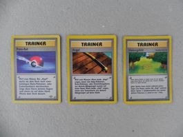 3 Pokémon Sammelkarte Jahr 1995 - 2000 Trainer Text Deutsch