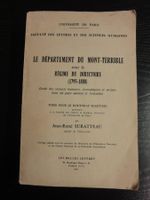 Le département du Mont-Terrible (1795-1800), J-R SURATTEAU