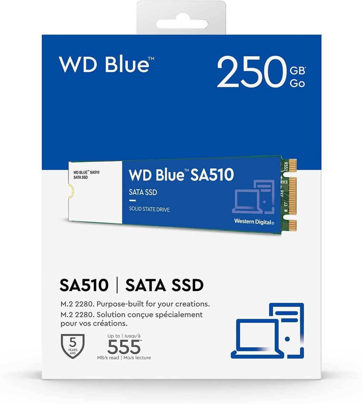 Western Digital Dischi rigidi: Western Digital Blue SA510 250GB M.2 – Nuovo e nell'imballaggio originale da Murgenthal venduto da Wifra62