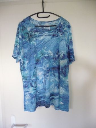 Damen T-Shirt Ocean Breeze blau Grösse XXL