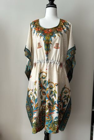 Boho Kaftan Dress Summer Beach Cover-up Size L 