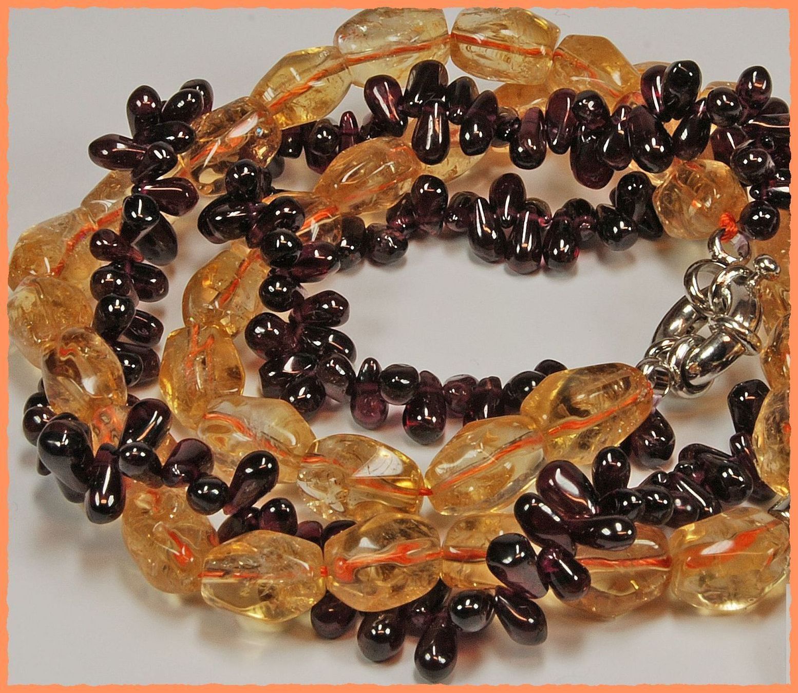 Catenine: ♛ Wunderschönes  Citrin/Granat - Collier – Nuovo e nell'imballaggio originale da Oberglatt ZH venduto da Hot-Spot 3