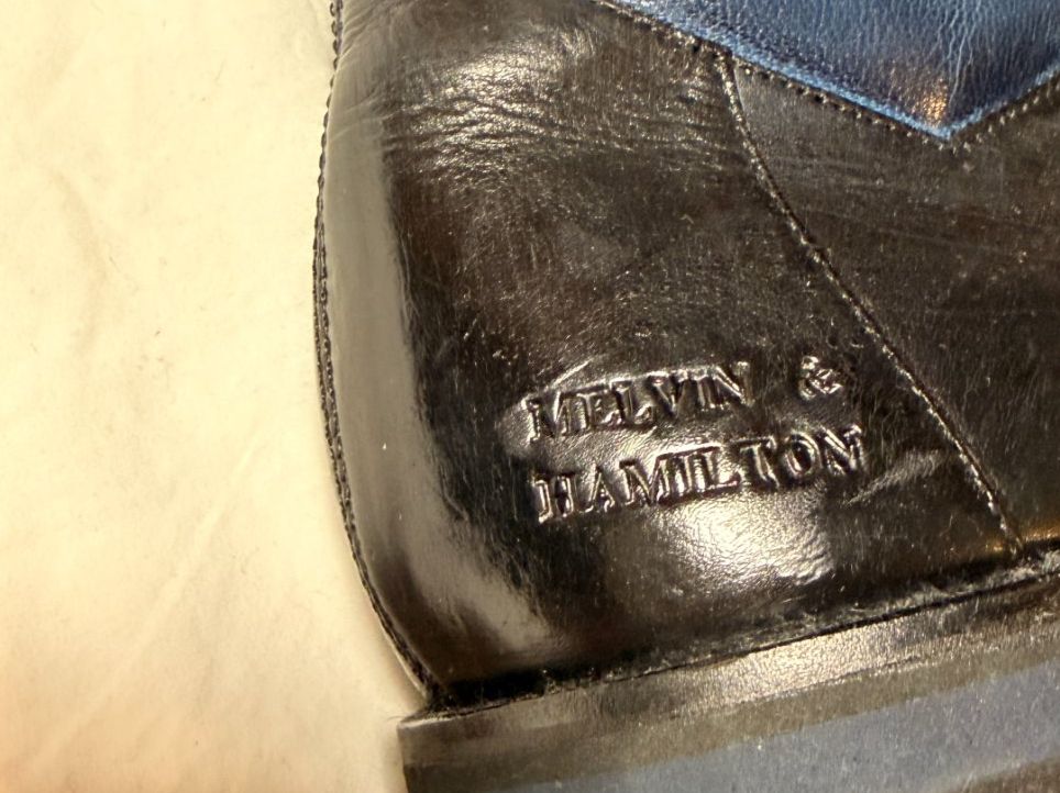 Hamilton Scarpe da uomo: Melvin & Hamilton Leder Boots schwarz/blau Gr. 44 – Usato da Zürich venduto da Fraench 1