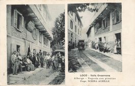 Loco (TI) Valle Onsernone albergo e negozio animata