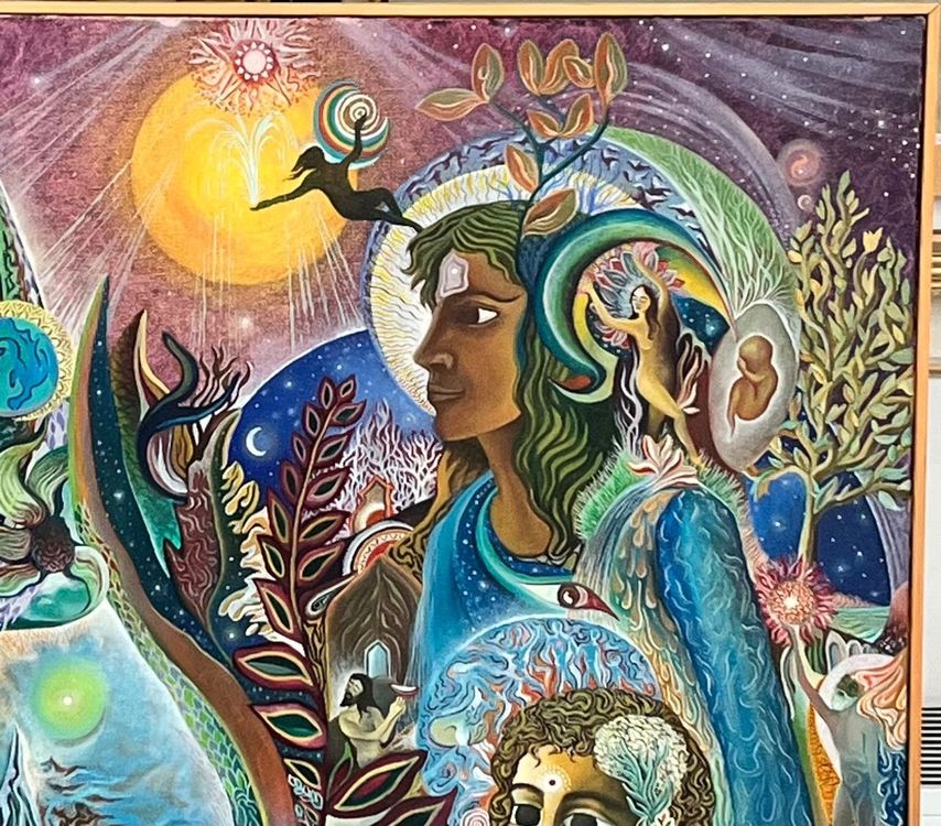 Künstler ? Grosses Gemälde  Oel auf Leinwand  102x102cm 4