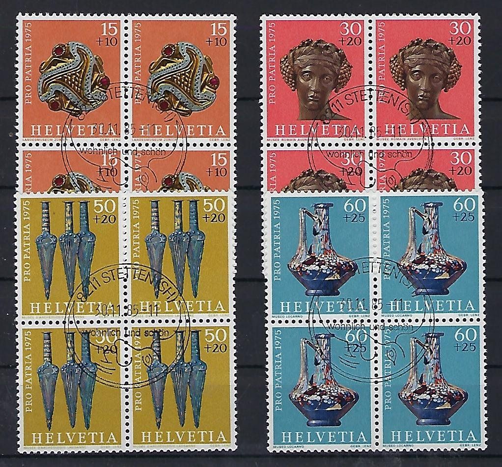 Tutti i francobolli: Pro Patria Viererblocks 1975 gestempelt   15134 – Usato da Lunden venduto da Animus999