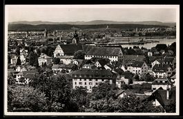 AK Kreuzlingen, Ortsansicht mit Hafen und See