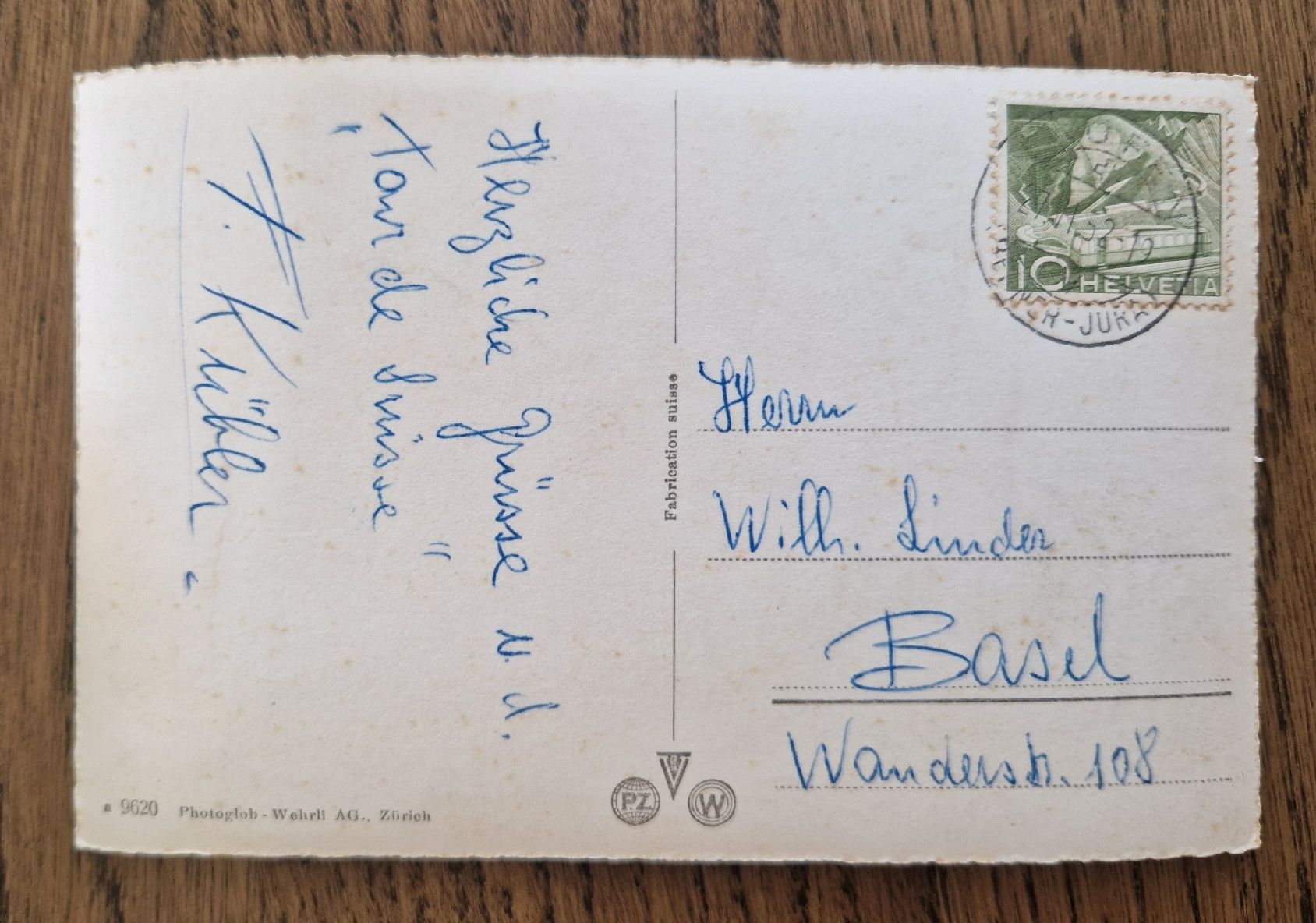 Cartoline postali: Laufen, Bern/BL, 1952 – Usato da Ebikon venduto da Donar50 1