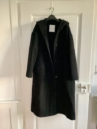Pomandère Wollmantel mit Kapuze dunkelblau S/M NP 850.-