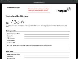 TG13044 Kontrollschilder-Abtretung Thurgau