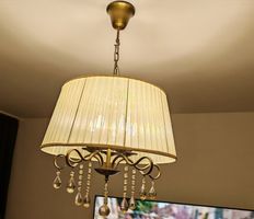 Wunderschöner Kronleuchter⭐mit Kristallen aus Glas⭐creme