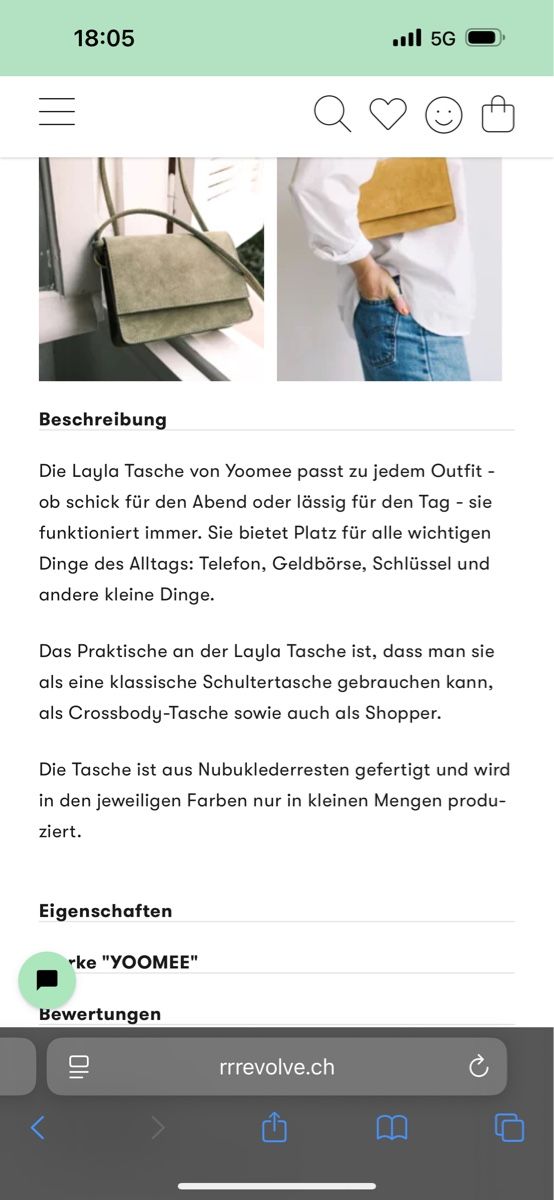 Borse da donna: YOOMEE Layla Tasche, grau, neu mit Etikett – Nuovo e nell'imballaggio originale da Erlinsbach SO venduto da aka_5b2y 7