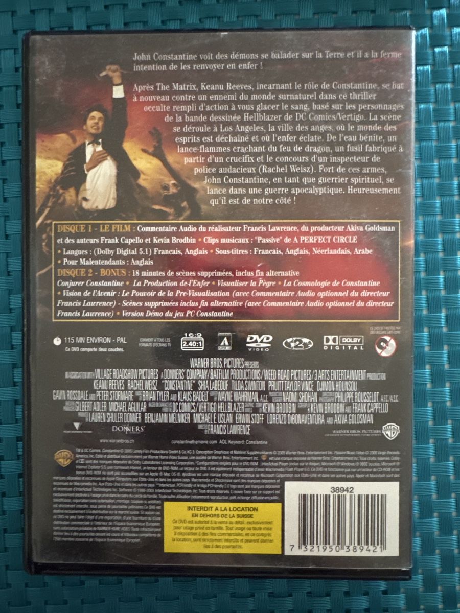 Tutti i DVDs: Constantine, Edition Spéciale 2 DVD avec Keanu Reeves! – Usato da Veyrier venduto da Deniro2 1