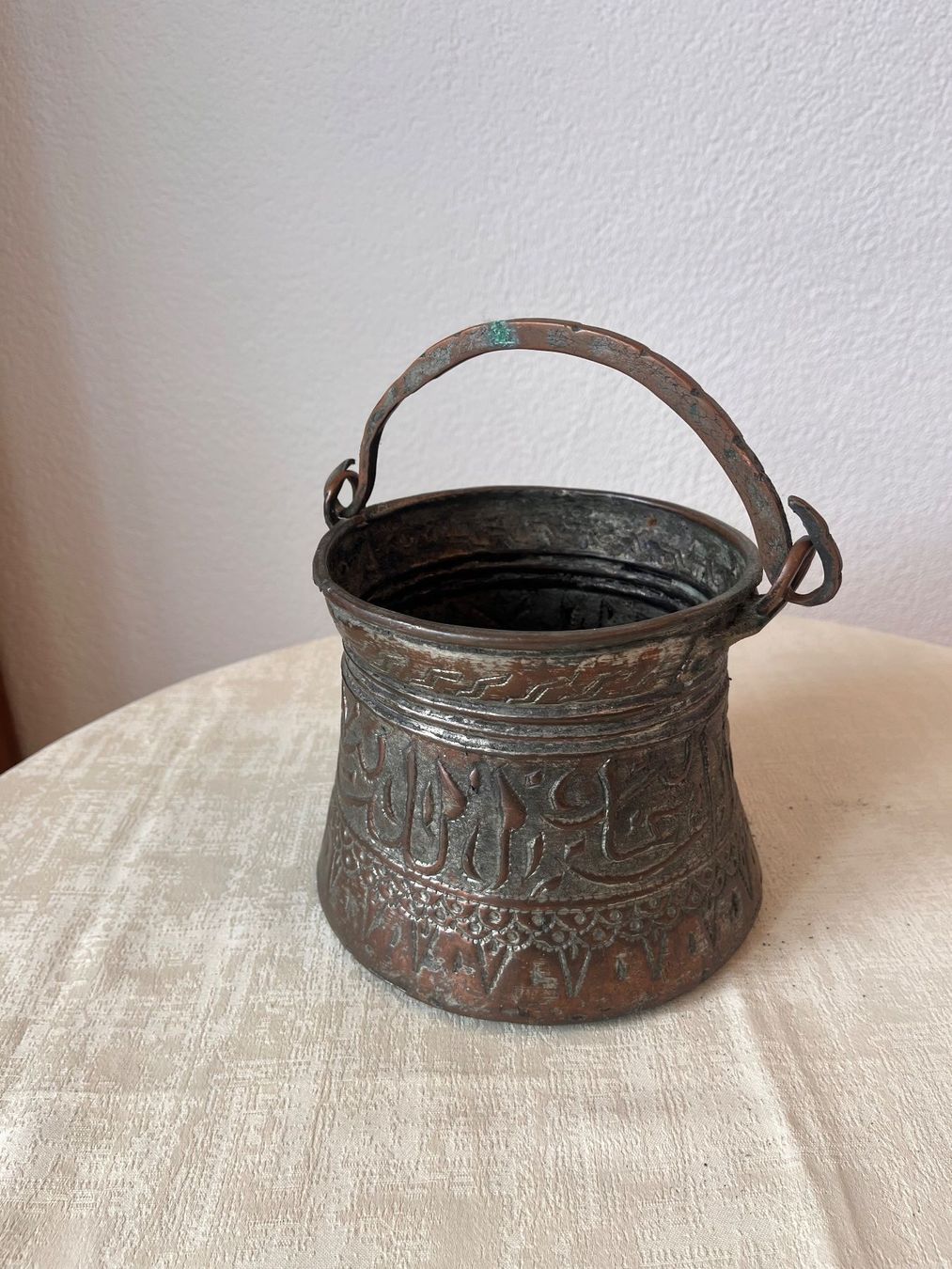 Tutte le decorazioni: Antiker Kupfer-Eimer mit Griff, orientalische Ornamente – Usato da Mollis venduto da Andyasi01 1