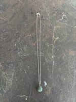Halskette Silber mit rohem Aventurine-Steinanhänger