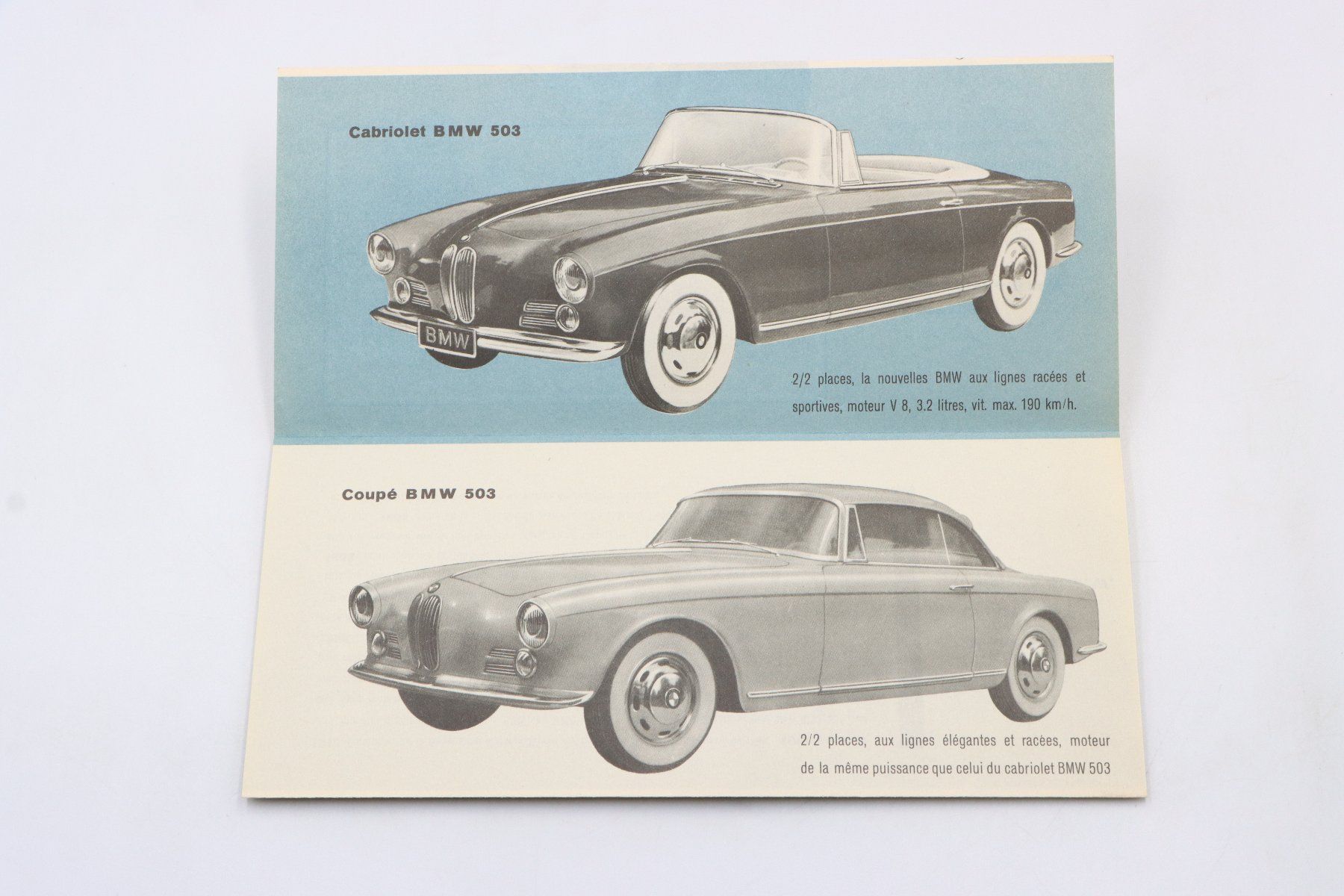 BMW Documents: BMW Modellprogramm 501 / 502 / 503 / 507 1955 Prospekt – D'occasion à Bühl b.Aarberg par Collectorpassions 4