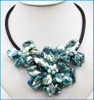♛ Barocke Perlen - Perlmutt (Muschel) Collier ca. 46cm