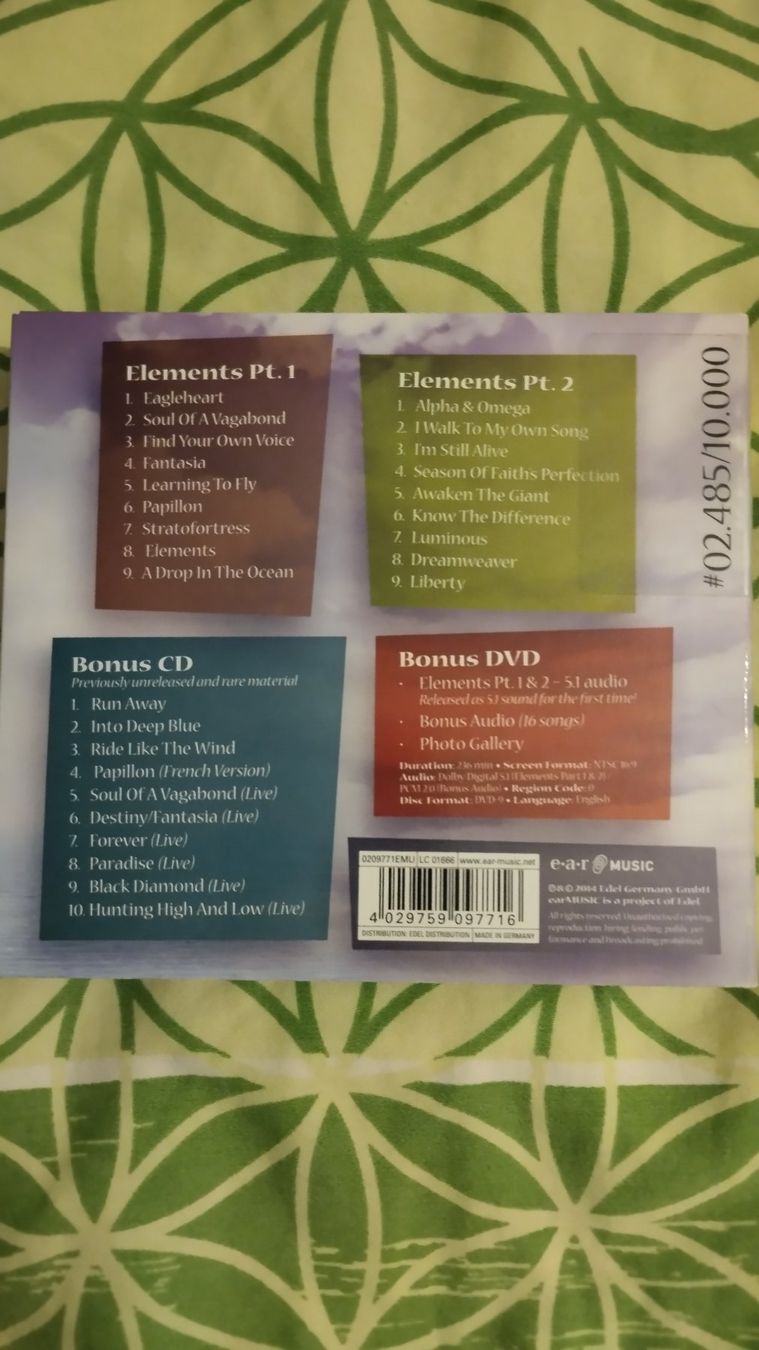 CDs: STRATOVARIUS DIGI 3CDs/1DVD - ELEMENTS PT 1+2 COMPLETE EDIT. – Gebraucht aus Basel von Bal-Sagoth 1