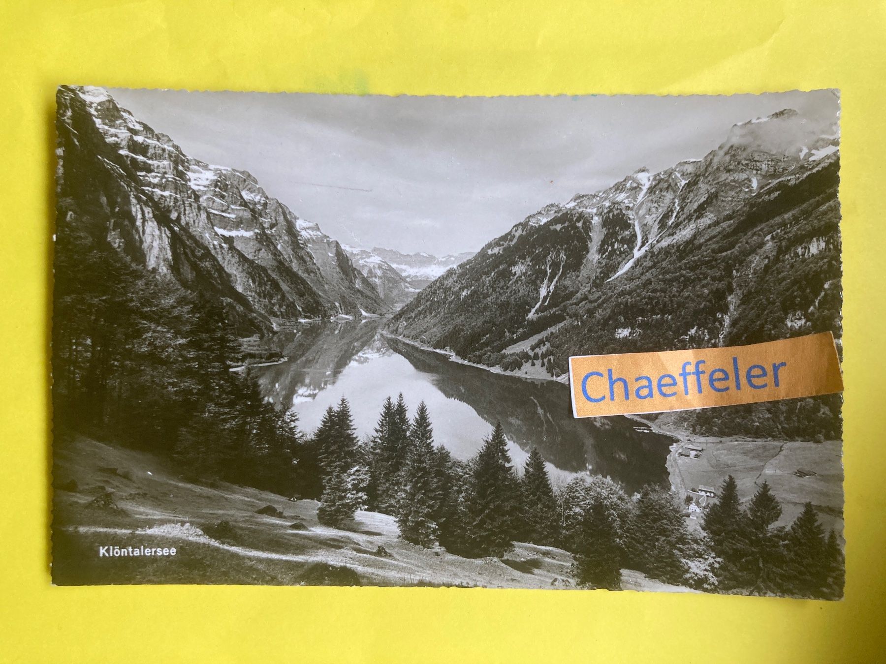 Cartoline postali: 1948 Klöntalersee – Usato da Zürich venduto da Chaeffeler