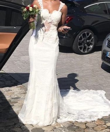 Hochzeitskleid weiss mit Spitze