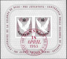 1945 BASEL Block W23 Sonderstempel-o passend top ab 1.-