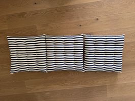 3 Sitzkissen, gestreift, 40x40cm, Globus 💙🤍