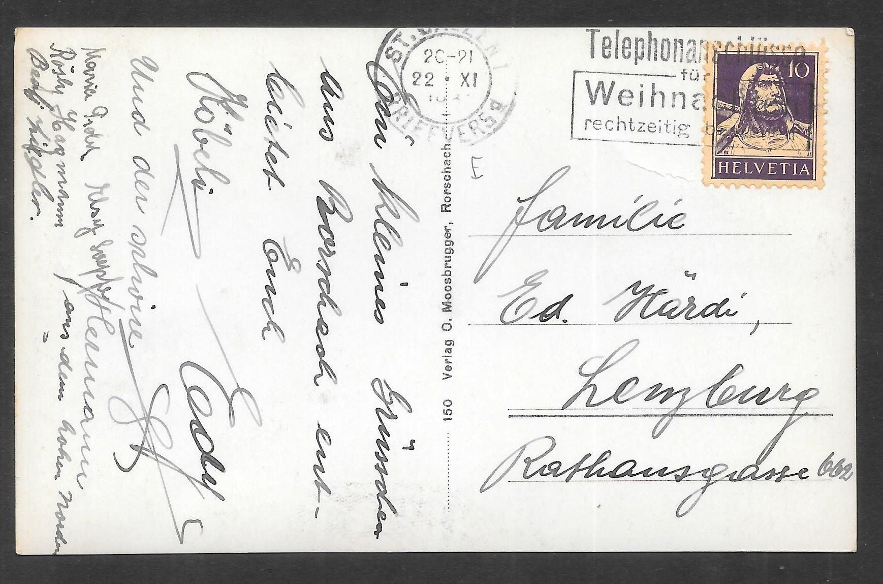 Ansichtskarten: Rorschach Gesamtansicht mit Graf Zeppelin – Gebraucht aus Olten von clotaldi 1