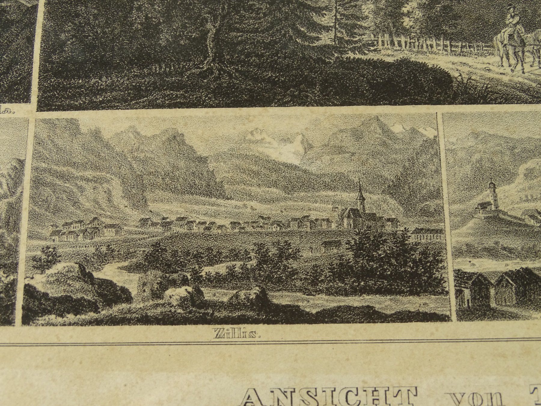 Incisioni: THUSIS, LITHOGRAPHIE UM 1840 – Usato da Grüningen venduto da Kartensammler 7