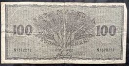 Finnische 100 Markkaa Banknote von 1955