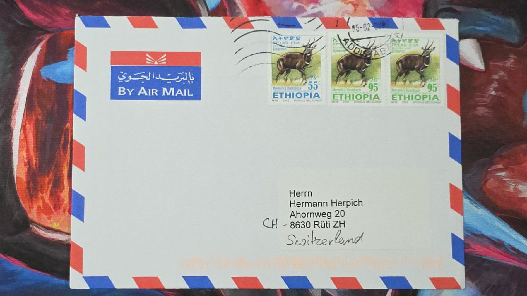 Alle Briefmarken: CL32 Enveloppe + Timbre Ethiopie 2002 – Gebraucht aus Cousset von Patrick_Collections