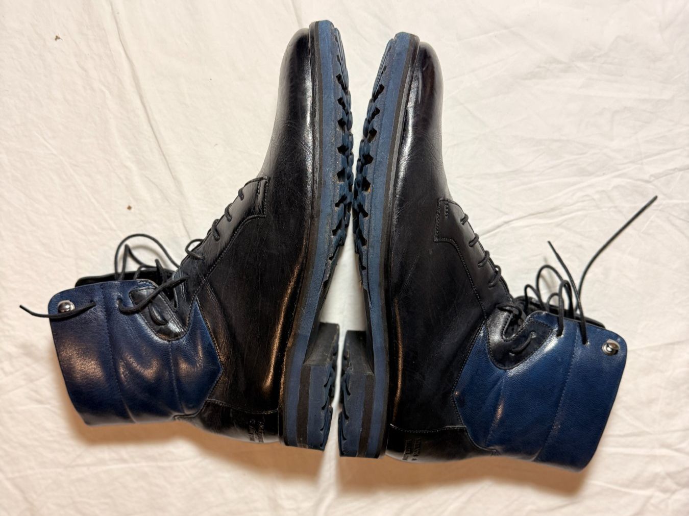 Hamilton Scarpe da uomo: Melvin & Hamilton Leder Boots schwarz/blau Gr. 44 – Usato da Zürich venduto da Fraench 7