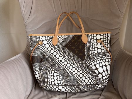 Louis Vuitton Neverfull MM Kusama Blanc, Collector Printemps