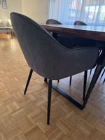 6 Essstühle Grau Metallbeine schwarz guter Zustand
