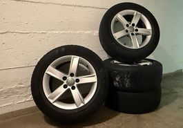 Original Audi Alufelgen mit Michelin Winterreifen 225/55 R16