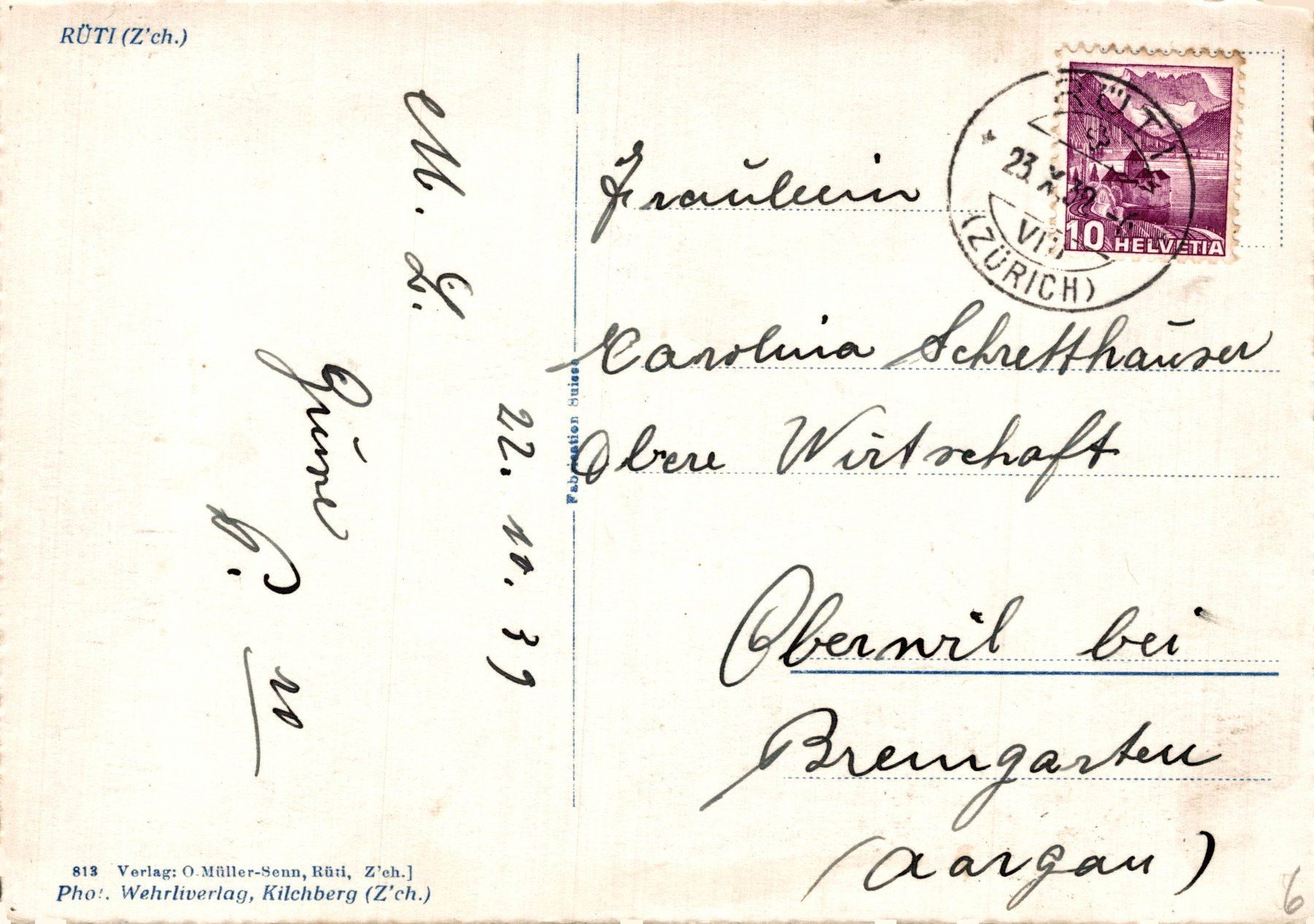 Cartes postales: Rüti Zch. – D'occasion à Bronschhofen par Astore 1