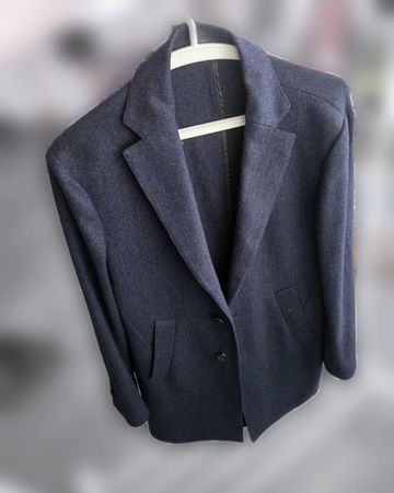 Hackett London Sakko Fischgrat Wolle Navy – Woven in England