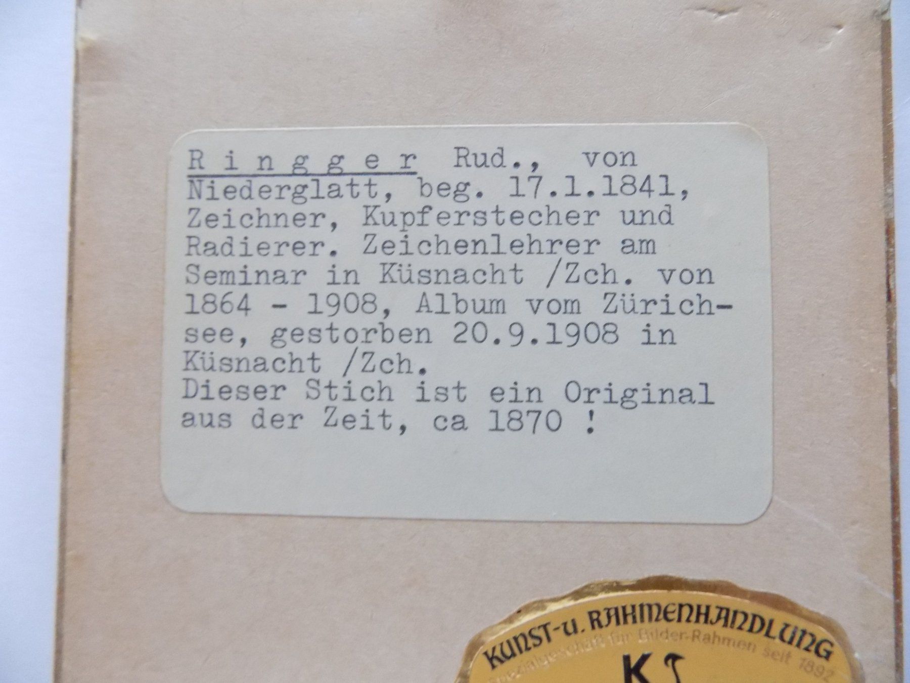 Incisioni: Horgen Kirche von Ringger – Usato da Risch venduto da Antikfee 5