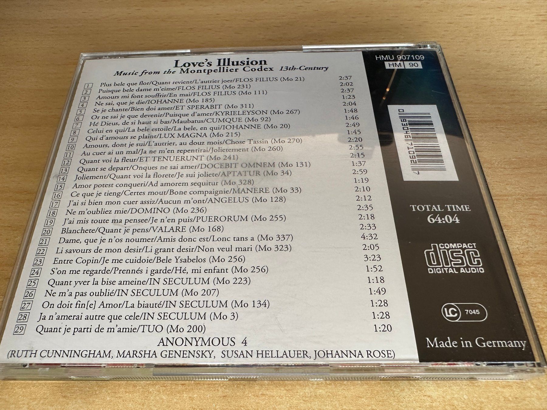CD: A2 Anonymous 4 – Love's Illusion – Usato da Rikon im Tösstal venduto da Alpenmutz 1