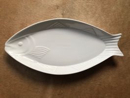 Fischteller Servierteller Geschirr Keramik Weiss Top