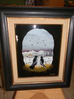 peinture naïve de Croatie sous verre signée Likic 1979