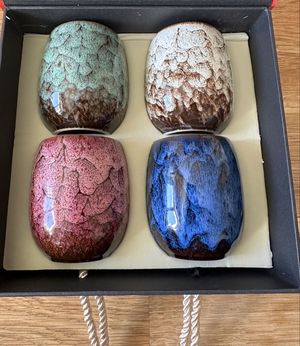 Tazze: 4er Set Teetassen glasiert – Nuovo e nell'imballaggio originale da Zürich venduto da Camerountiger 1