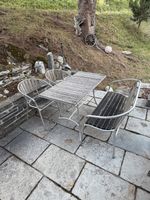 Garten Sitzgruppe Aluminium Holz 4-teilig gebraucht