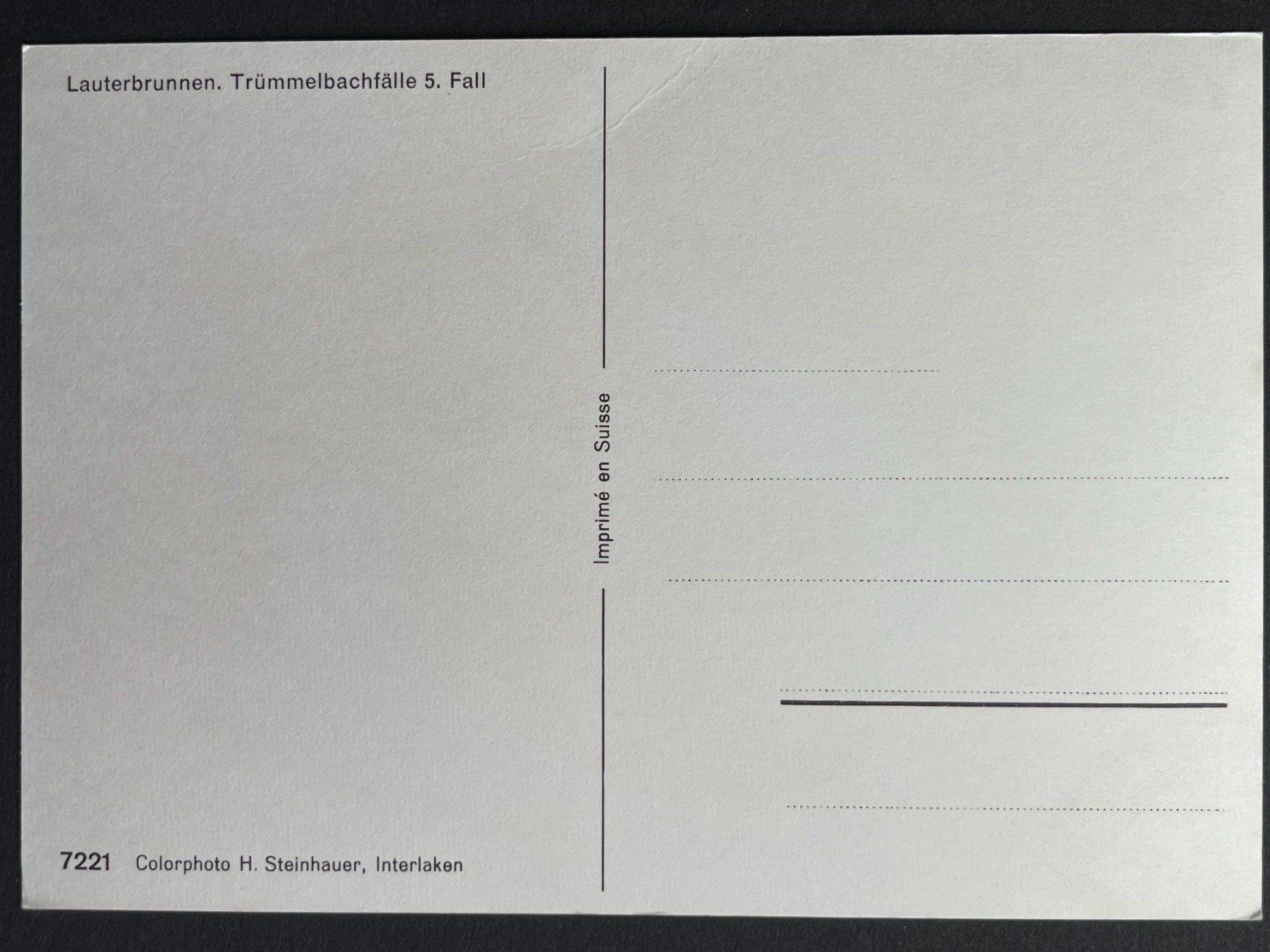Cartes postales: Lauterbrunnen - Trümmelbachfälle - 5. Fall – D'occasion à Steg VS par _vinci_ 1