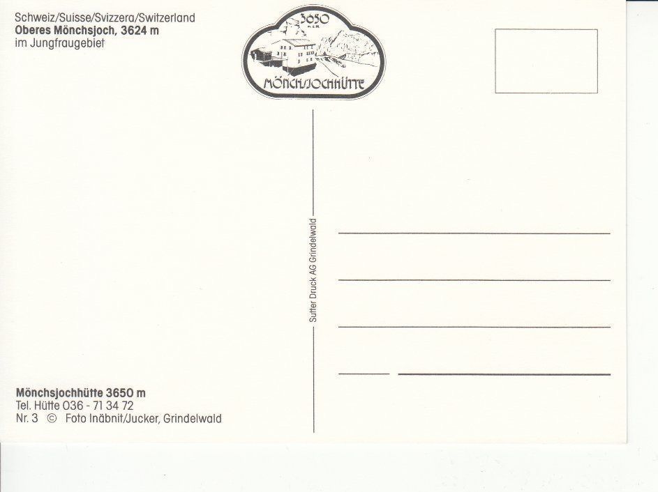 Cartoline postali: Mönchsjochhütte, oberes Mönchsjoch, um 2000 – Usato da Bürglen TG venduto da StampGraf 1