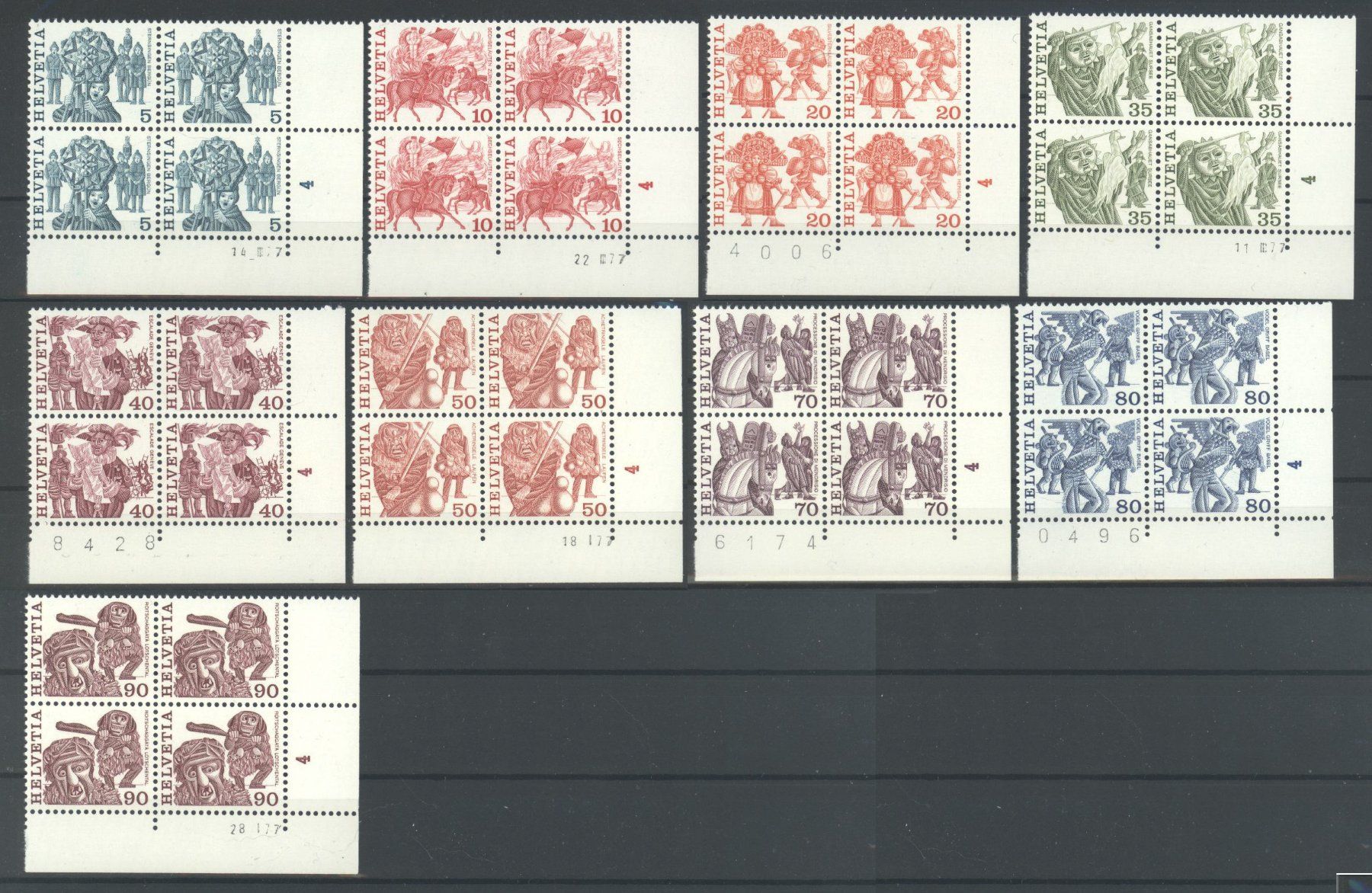 Tutti i francobolli: 1977, Volksbräuche ** – Nuovo (secondo la descrizione) da Willisau venduto da Vollstempel