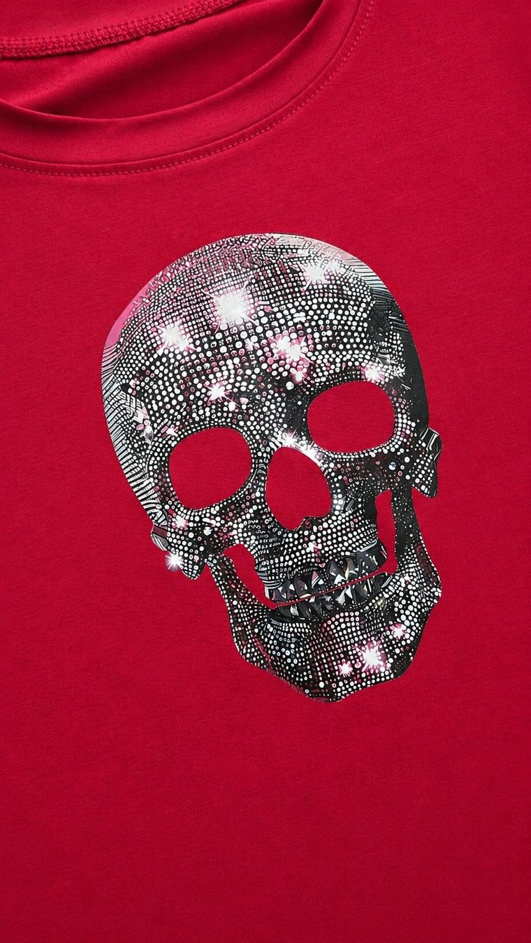 T-shirt: Rotes Crop Top Gr. M mit Totenkopf – Nuovo (secondo la descrizione) da Fully venduto da VaneaSelection 5