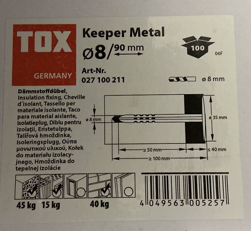 Tutti gli attrezzi: Dämmstoffdübel TOX – Usato da Hünibach venduto da ste_v6h9 4